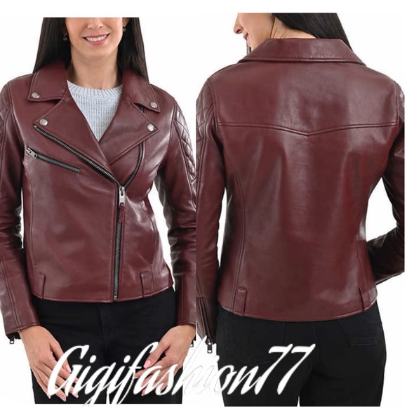 Frye women’s LEATHER BIKER JACKET - Picture 5 of 16